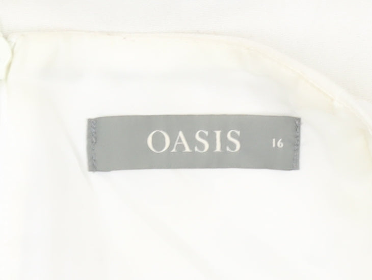 Oasis Womens Multicoloured Size 16 Geometric Embroidered Short Skirt