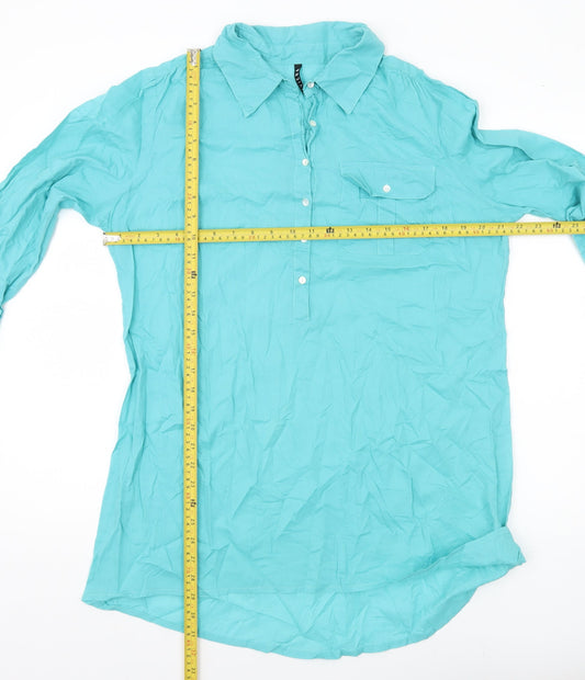 Womens UK Size 12 BHS Green Tunic Button-Up
