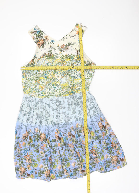 Oasis Women’s Multicoloured Floral Fit & Flare Dress Size 12