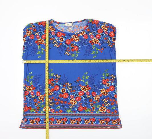 Papaya Women’s Blue Floral Sleeveless Blouse Size 16