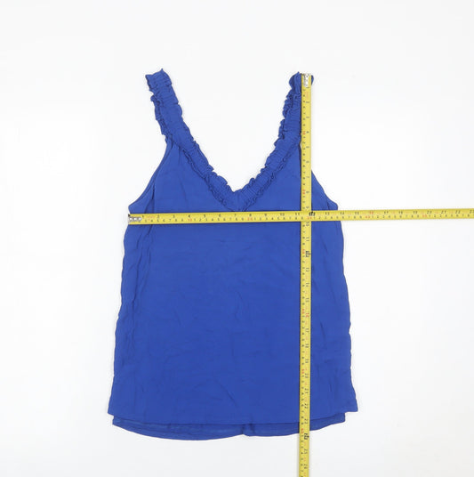 Womens UK Size XS Massimo Dutti Blue Camisole Tank