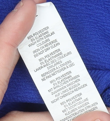 Boohoo Women’s Blue Bodycon Belted V-Neck Dress Size 12