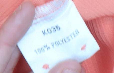 Damart Women’s Orange Short Sleeve Collared Button-Up Shirt Size 22