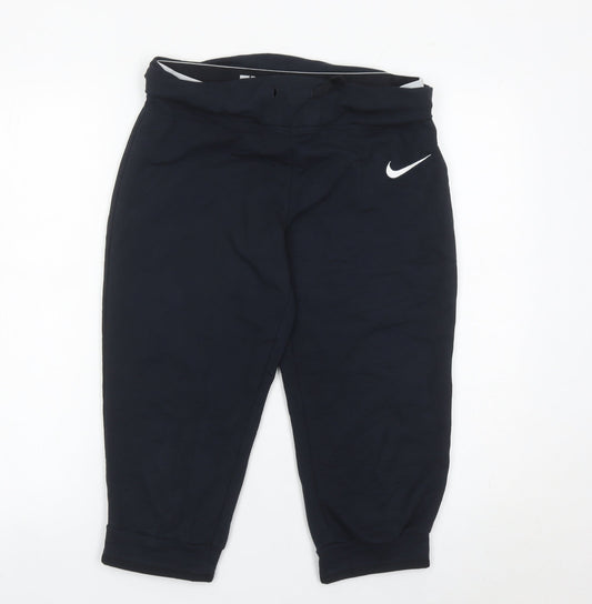 Womens UK Size S Nike Regular Fit Jogger Black Trousers