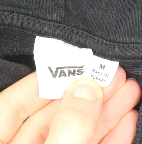 Vans Men’s Black Pullover Hoodie Size M Logo Graphic Cotton