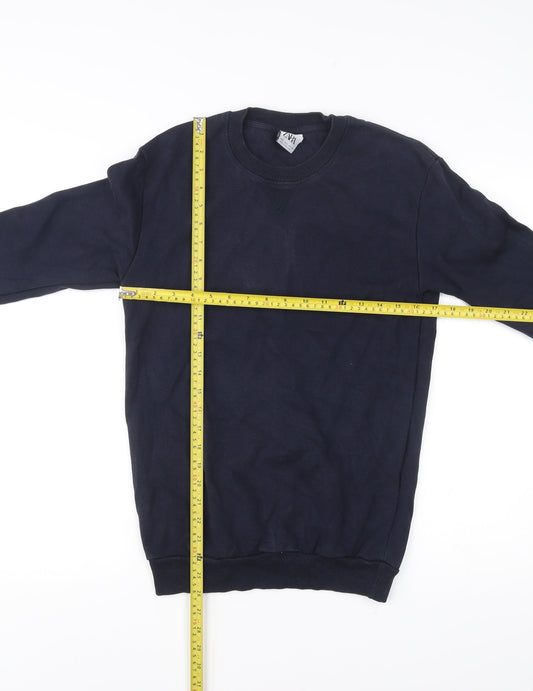 Zara Men’s Blue Crew Neck Pullover Sweatshirt Size S Regular Fit