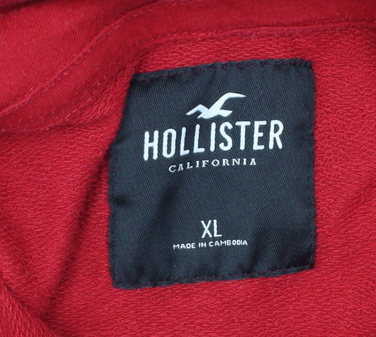 Mens UK Size XL Hollister Red Pullover Hoodie