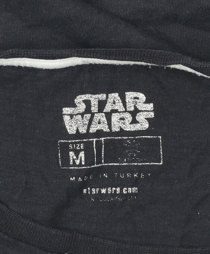 Star Wars Men’s Black Medium Graphic Logo Movie T-Shirt