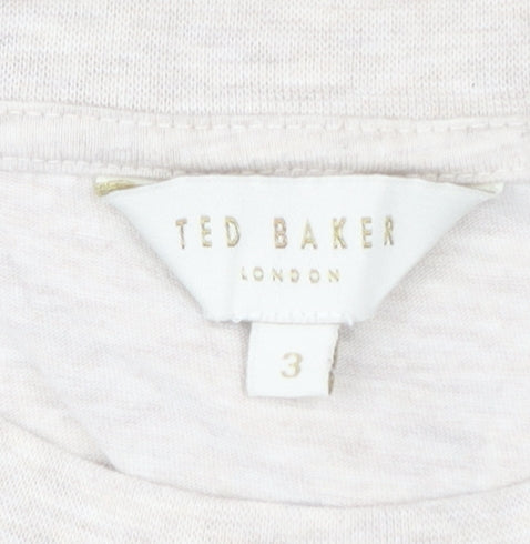 Womens UK Size 12 Ted Baker Beige Basic T-Shirt