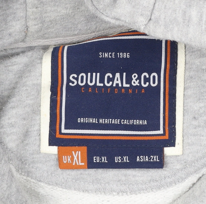 Mens UK Size XL SoulCal & Co Grey Pullover Hoodie