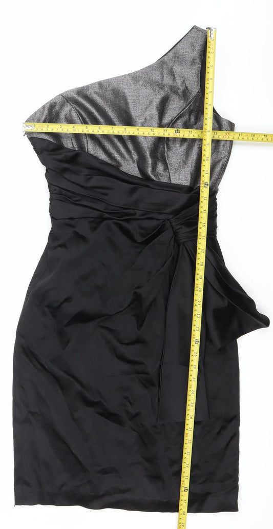 Maggy London Women’s Black Size 10 One Shoulder Sheath Cocktail Dress