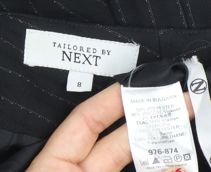 Next Women's Black Stripe Pencil Skirt Size 8 Workwear Business Formal