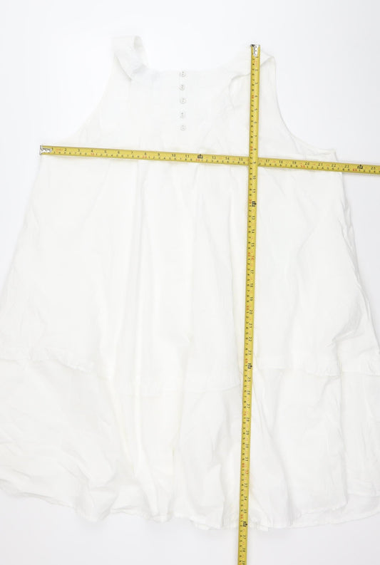Primark Women’s White Sleeveless Shift Dress Size 20 Casual Summer