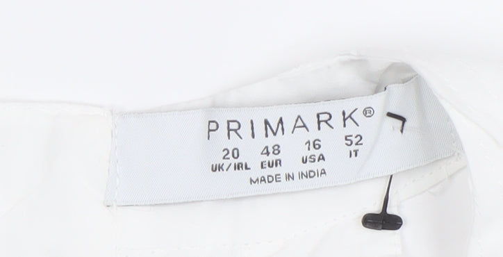 Primark Women’s White Sleeveless Shift Dress Size 20 Casual Summer