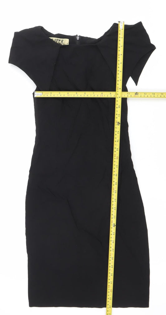 Vesper Womens Black Sheath Knee Length Stretch Dress Size 8
