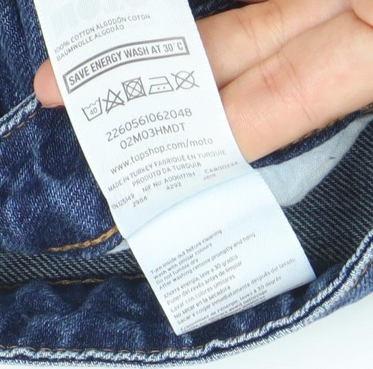 Topshop Women’s Blue Mom Jeans W28 L32 High Rise Cotton