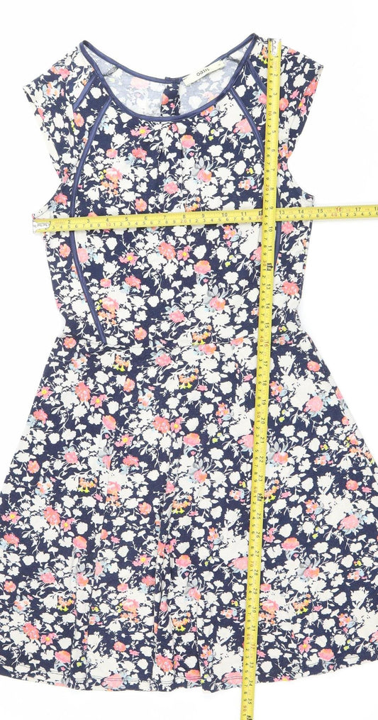 Oasis Womens Multicoloured Floral Fit & Flare Dress M