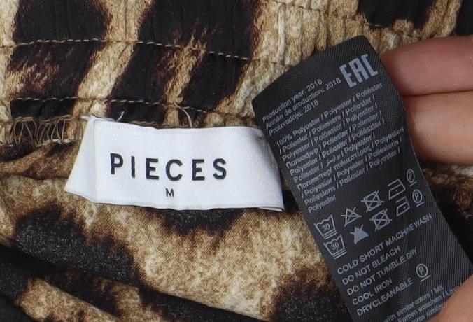 Pieces Women’s Brown Leopard Print Midi Tulip Skirt Size M