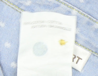 Damart Women’s Blue Polka Dot Button-Up Cotton Shirt UK 20