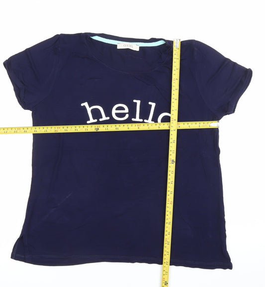 Womens UK Size S Oasis Blue Basic T-Shirt