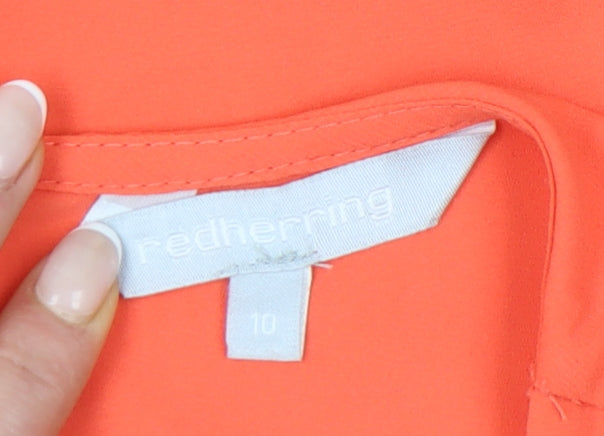 Womens UK Size 10 Red Herring Orange Tunic Tank