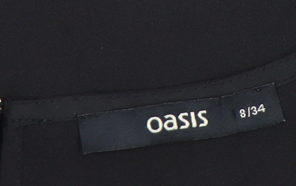 Womens UK Size 8 Oasis Black Camisole Blouse