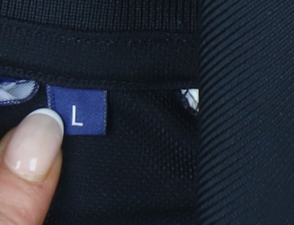 PGA Tour Men’s Blue White Polo Shirt L Colourblock Golf Sportswear