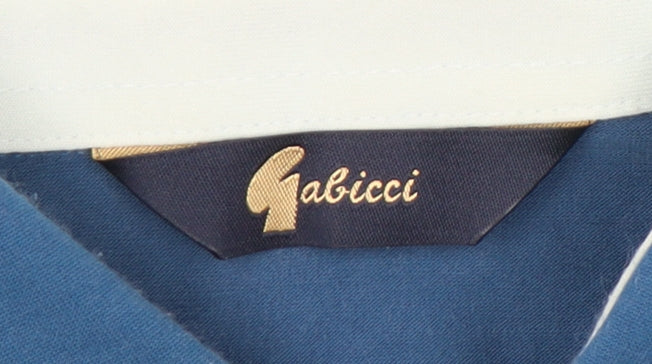 Gabicci Men’s Blue Striped Polo Shirt Size L Cotton Blend
