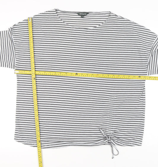 Bonmarché Women’s Black Stripe Relaxed Fit Jersey Top Size 20