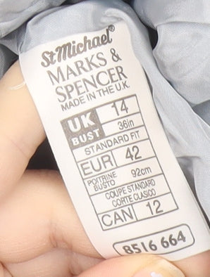 Marks and Spencer Women’s Blue Wool Blazer UK 14 Classic Fit