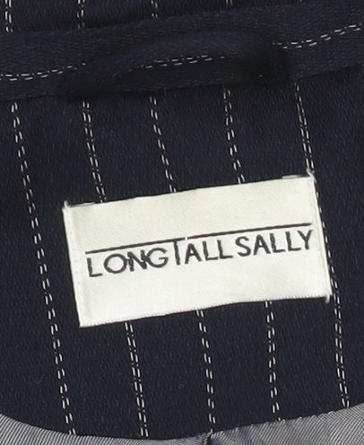 Long Tall Sally Womens Blue Pinstripe Suit Jacket Size 20