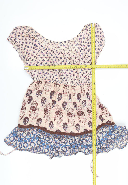 Evie Women’s Multicoloured Floral Boho Tunic Blouse Size 12