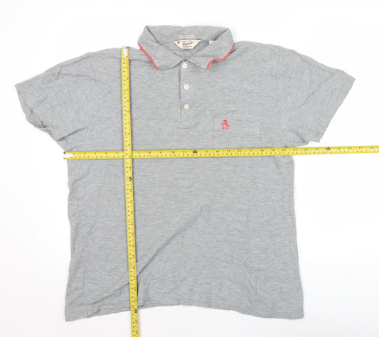 Penguin by Munsingwear Men's Grey Slim Fit Polo Shirt L