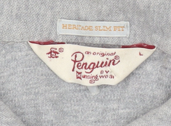 Penguin by Munsingwear Men's Grey Slim Fit Polo Shirt L