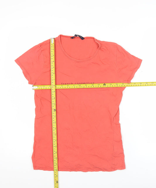 French Connection Women’s Red Cotton Logo T-Shirt Size L