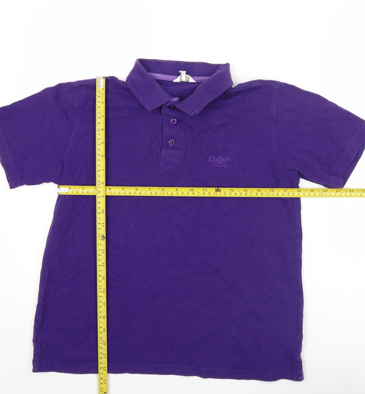 Cotton Traders Men’s Purple Polo Shirt Size S Short Sleeve 100% Cotton