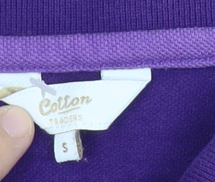 Cotton Traders Men’s Purple Polo Shirt Size S Short Sleeve 100% Cotton