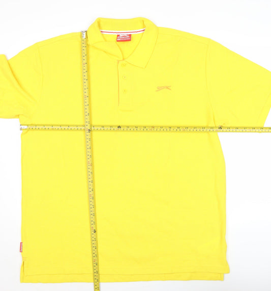 Slazenger Mens Yellow Polo Shirt 2XL Regular Fit Short Sleeve