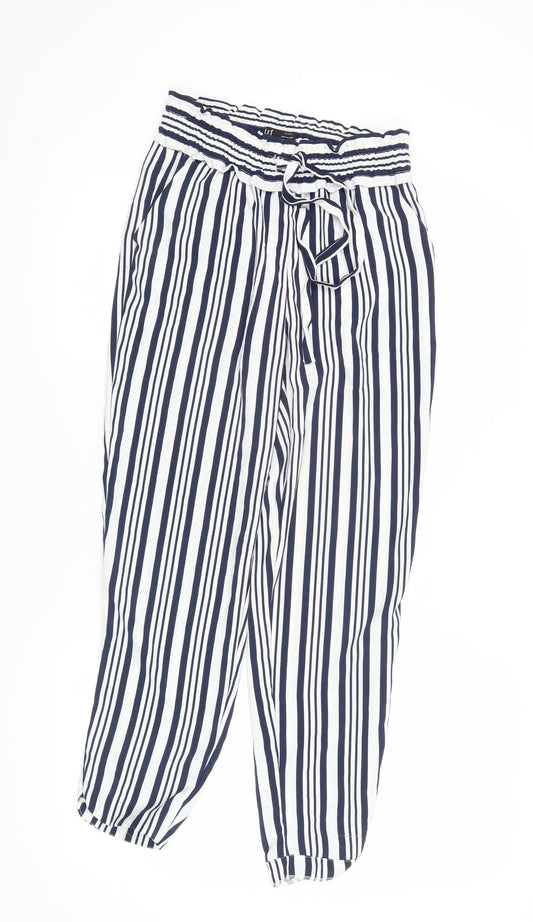 Womens UK Size XS Zara Regular Fit Jogger Blue Trousers