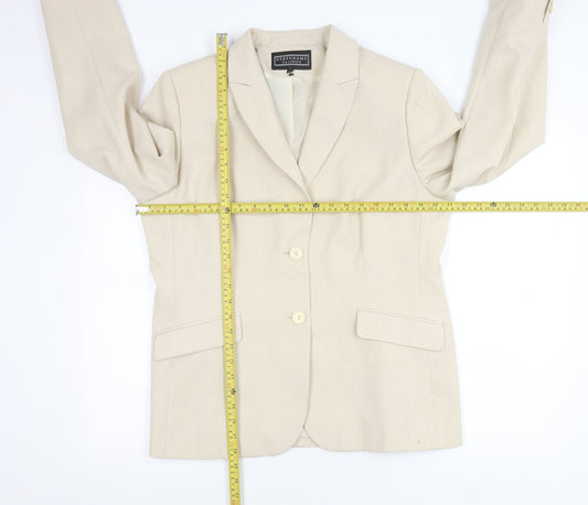 Debenhams Womens Beige Size 16 Classic Regular Fit Blazer Jacket
