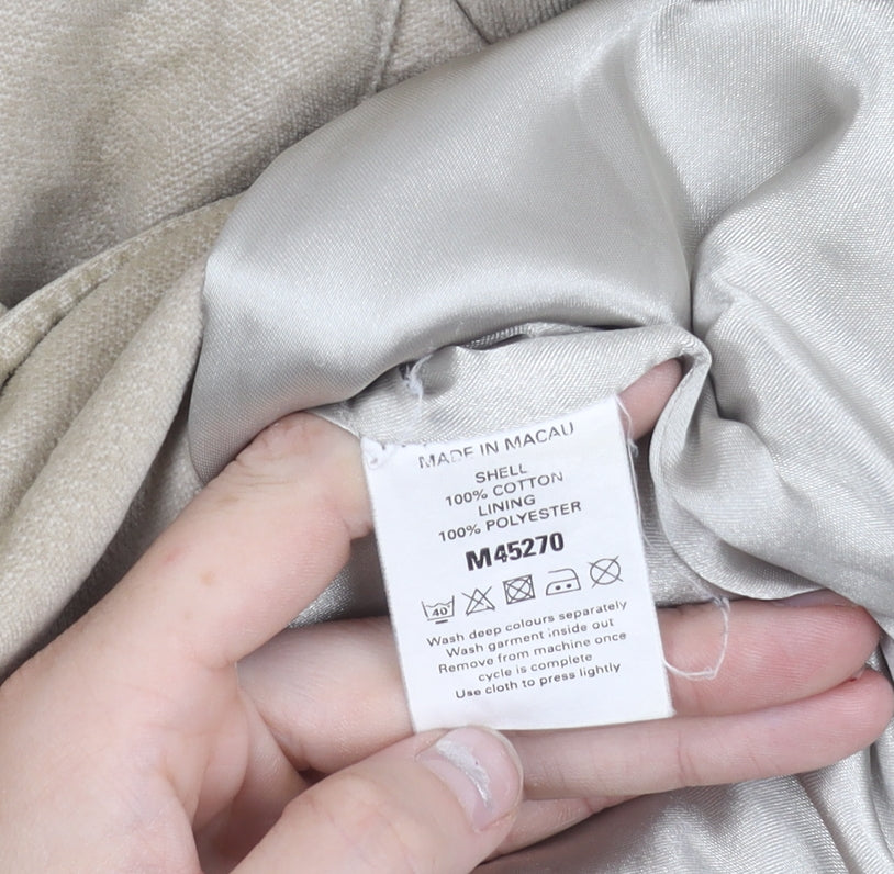 Next Women’s Beige Cotton Blazer UK 8 Tailored Jacket Workwear