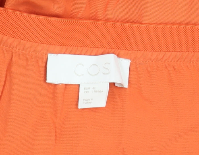 COS Womens Orange Long A-Line Viscose Skirt Size 14