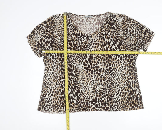 Womens UK Size 20 Marks and Spencer Brown Basic Blouse