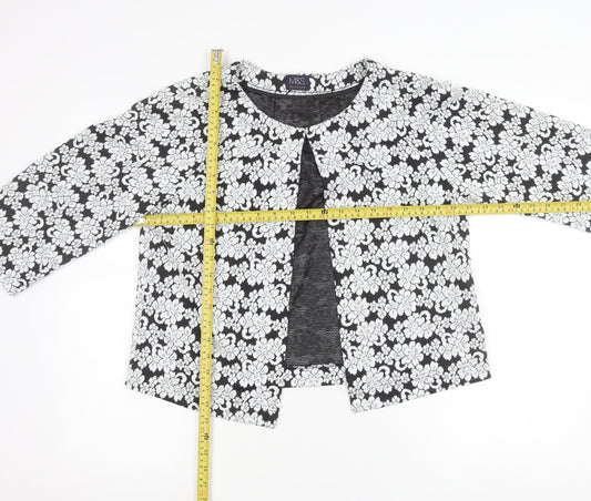 Marks and Spencer Women Black Floral Jacket Size 12 Regular Fit
