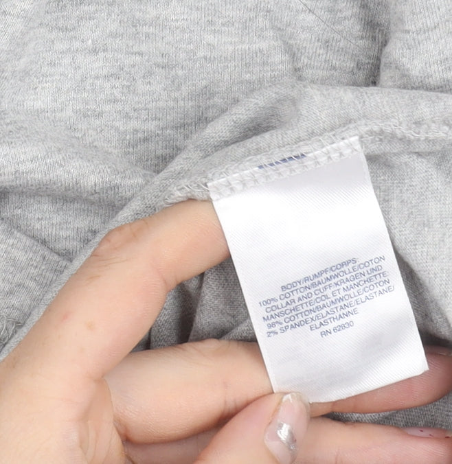 Lands' End Men's Grey XL Mock Neck Cotton Pullover Jumper