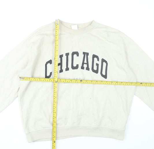 H&M Women’s Beige Sweatshirt Size 12 Chicago Logo Pullover