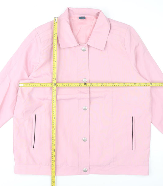 Amber Womens Pink Polyester Casual Basic Jacket Size 20