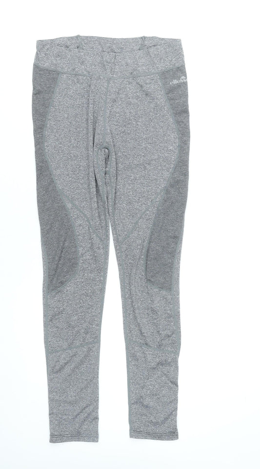 Additional front view of Ellesse women’s grey, size UK 10 slim, fit activewear leggings