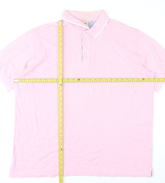 Cotton Traders Men’s Pink 2XL Polo Shirt Short Sleeve 100% Cotton