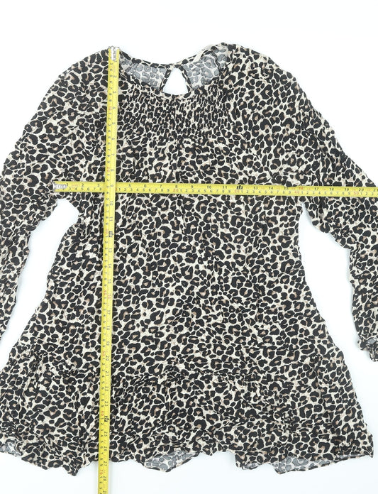 Tu Women’s Multicoloured Leopard Print Shift Dress Size 14